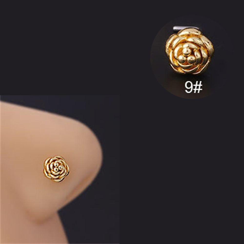 Бабочка, звезда, змея, корона, циркон, титановая сталь, ювелирные изделия для пирсинга, носа, ногтей, L-образные шпильки для носа