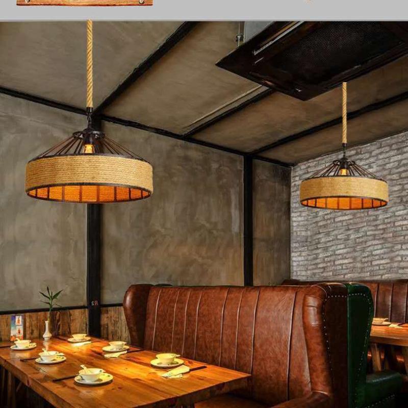 Последние ретро-подвесные светильники из пеньковой веревки для ресторана в индустриальном стиле, креативный бар, ресторан, индивидуальность, американский деревенский стиль, популярный