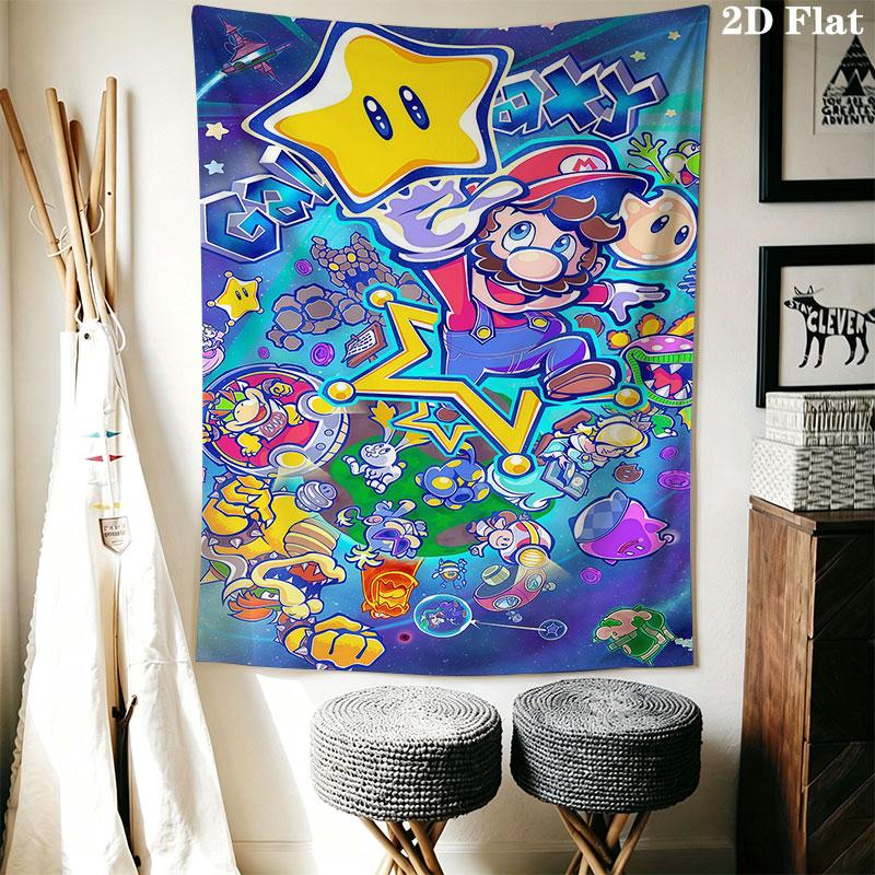 Cute Super Mario Wall Hanging Printed Fabric Blanket Decorative Tapestries for Bedroom Living Room Home Decor