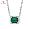 Модное зеленое циркониевое ожерелье для женщин, простой геометрический кулон квадратной формы, модные универсальные женские ювелирные изделия, подарки