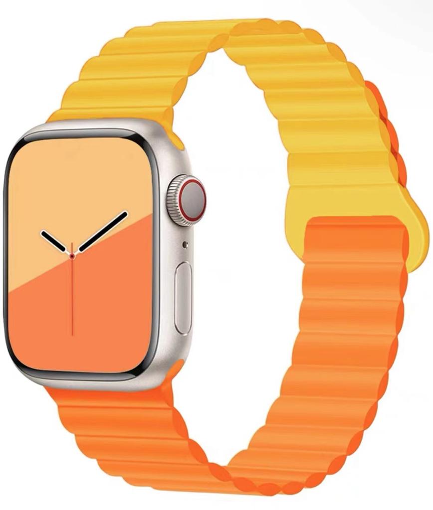 Простой силиконовый ремешок для часов Apple Watch Ultra 9 8 7 49 мм 45 мм 41 мм Силиконовый ремешок с магнитной застежкой для часов iWatch 6 5 4 SE 44 мм 40 мм 42 мм