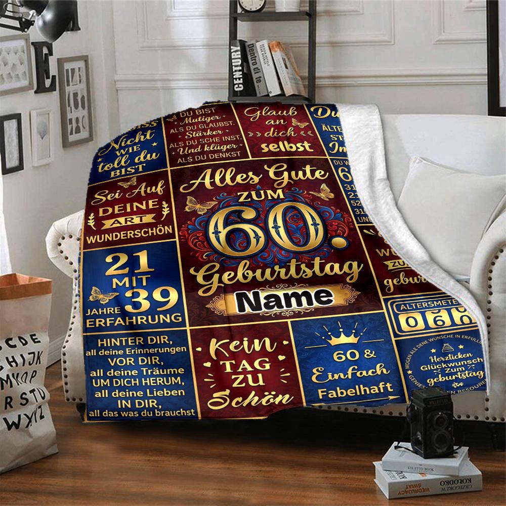 Happy 60Th Birthday Celebration Customize Your Name Blankets Are Warm Soft Blankets Perfect For Naps Sofas And Relaxation They Also Make Great