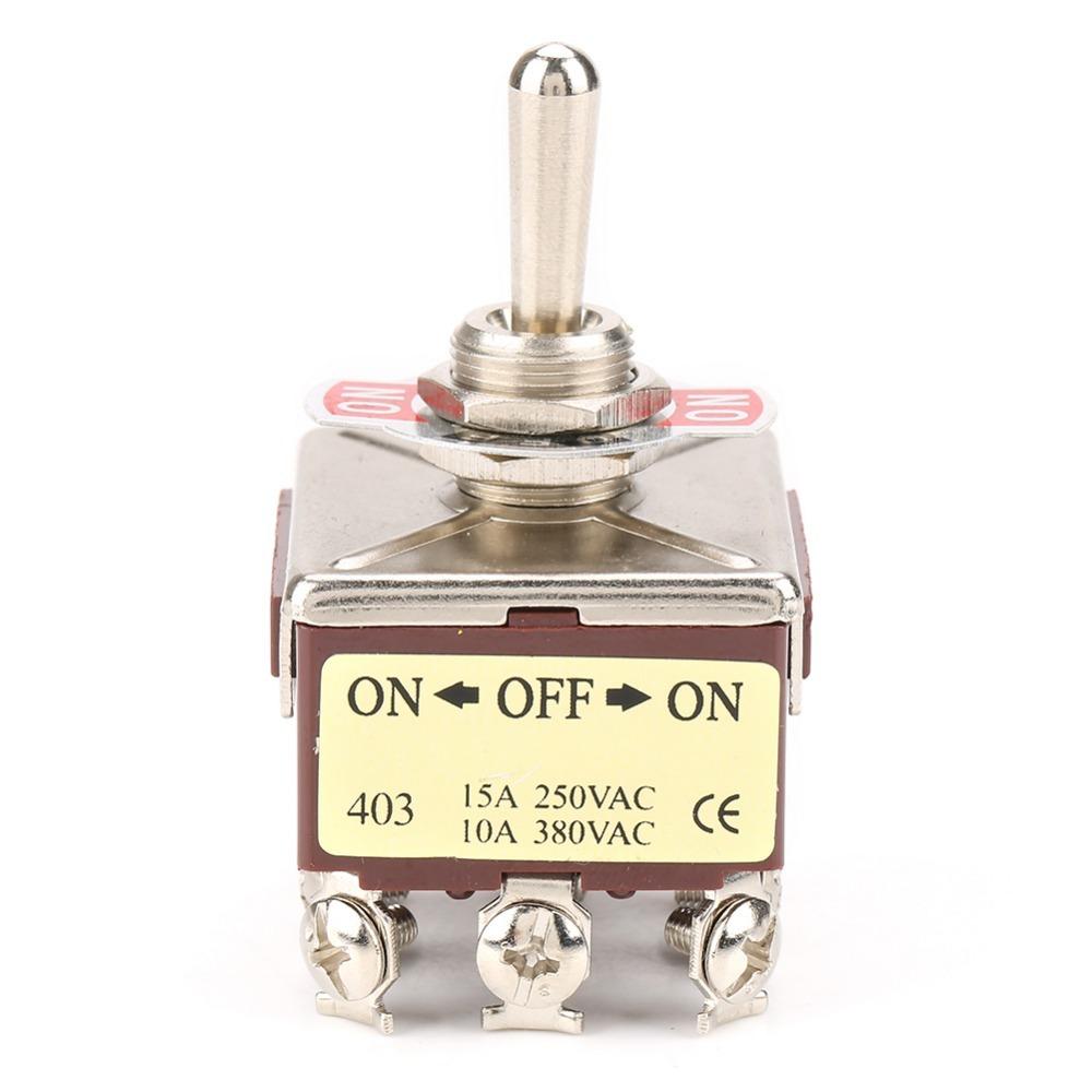 3 Position Toggle Switch 4PDT 15A/250VAC 10A/380VAC Rocker Switch 12 Pin 12mm Mini Size ON/OFF/ON Toggle Industrial Use