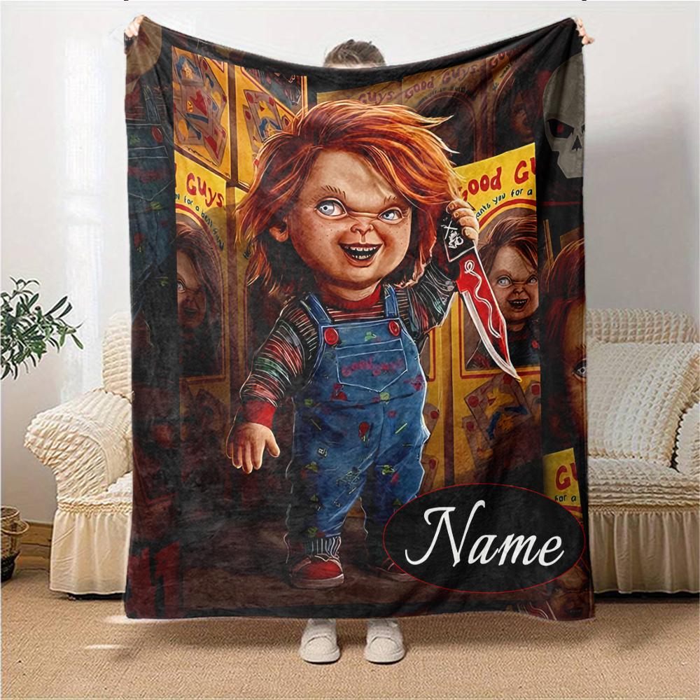Custom Name Five Nights Freddy's Party blanket for Couch & Bed, Plush Cozy Fuzzy Blanket Super Soft & Warm Blankets for Fall and Winter. 0908137