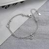 925 Sterling Silver Double Love Heart Hollow Round Beads Bracelet Female Fashion Romantic Jewelry New Classic Adjustable Gifts