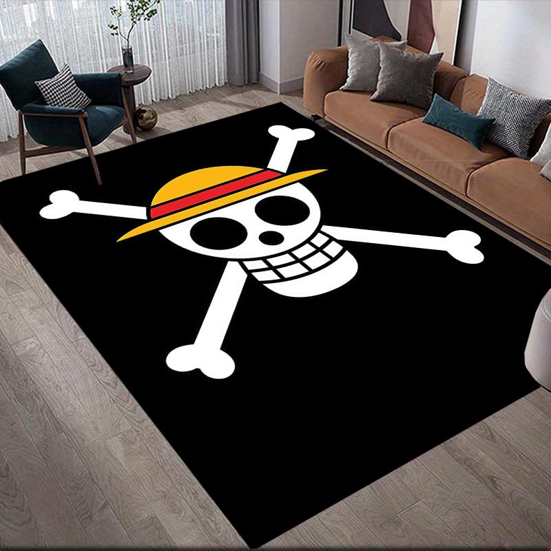 Pirate Flag Anti-Slip Floor Mat, Rectangular Carpet for Game Room, Bedroom & Living Area, Ideal Home Decor