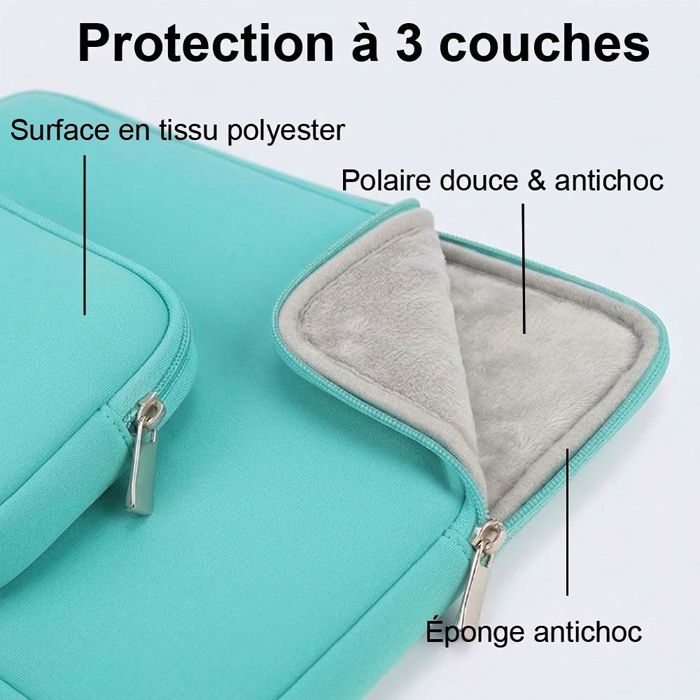 Housse Ordinateur Portable 15 Pouces, pour MacBook Pro/Air Lenovo Surface Pro - Bleu
