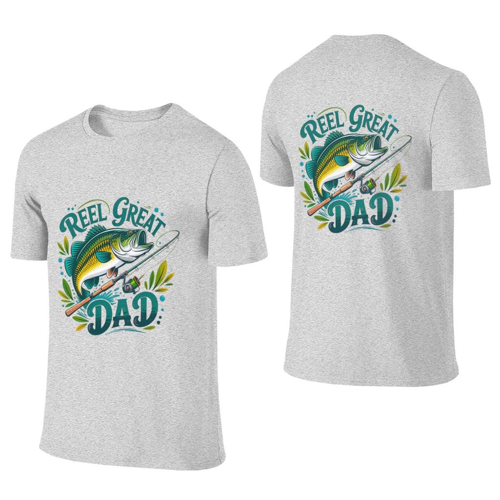Reel Great Dad Campus Style Reversible Tshirt Youthful Feeling No Curling Short Sleeve