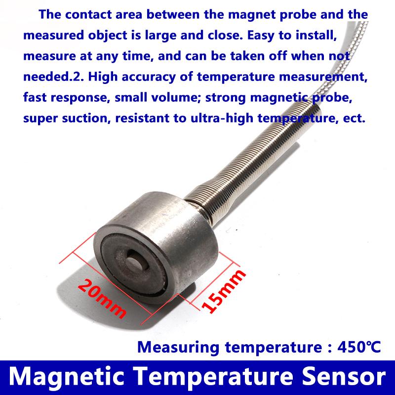 Strong Magnetic Adsorption Thermocouple Temperature Sensor 0-450 Degree K type Plug with Stainless Steel Shielded Wire