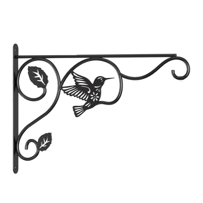 2 Pack Iron Plant Hangers Hook with Bird Pattern for Outdoor Indoor Hanging Plant Flower Pot Bird Feeder Wind Chime