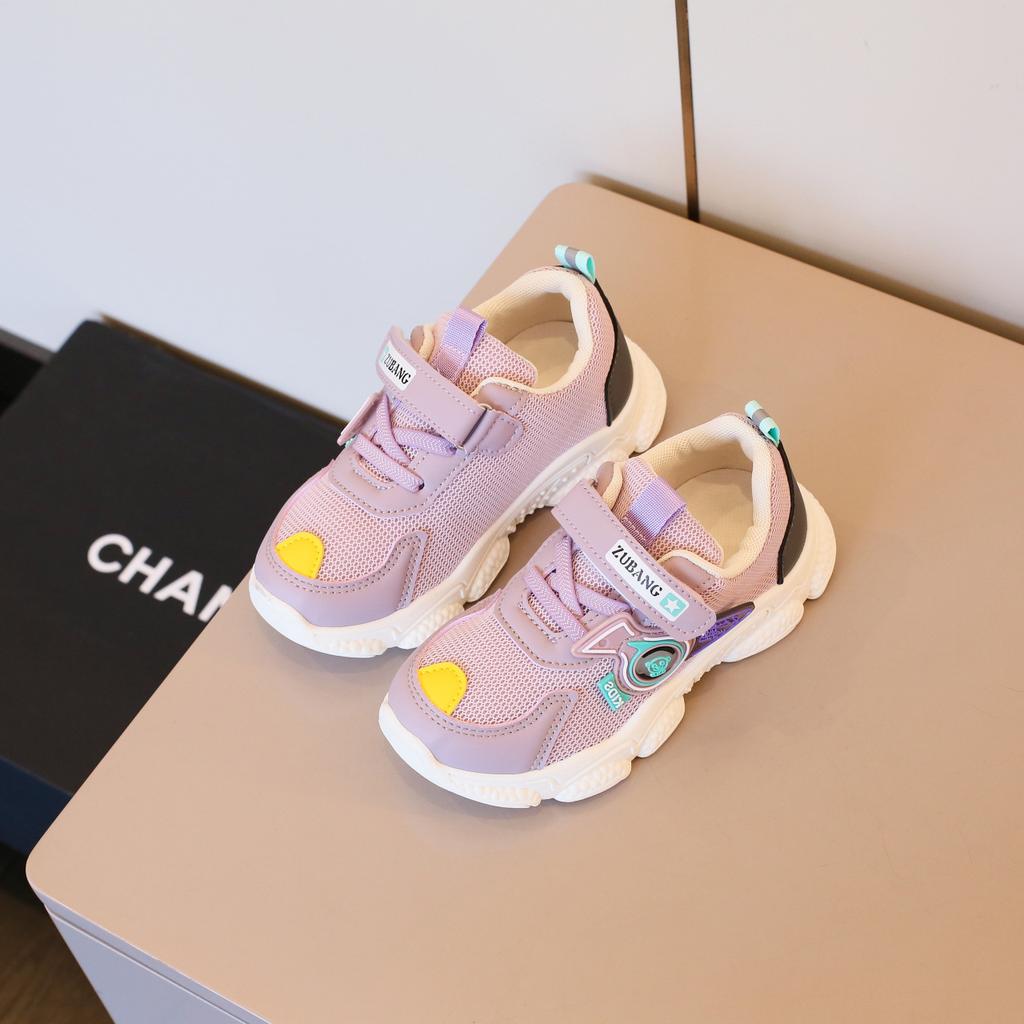 Детская сетчатая спортивная обувь осень новая для мальчиков и девочек на мягкой подошве кроссовки, детская повседневная обувь на липучке тренд