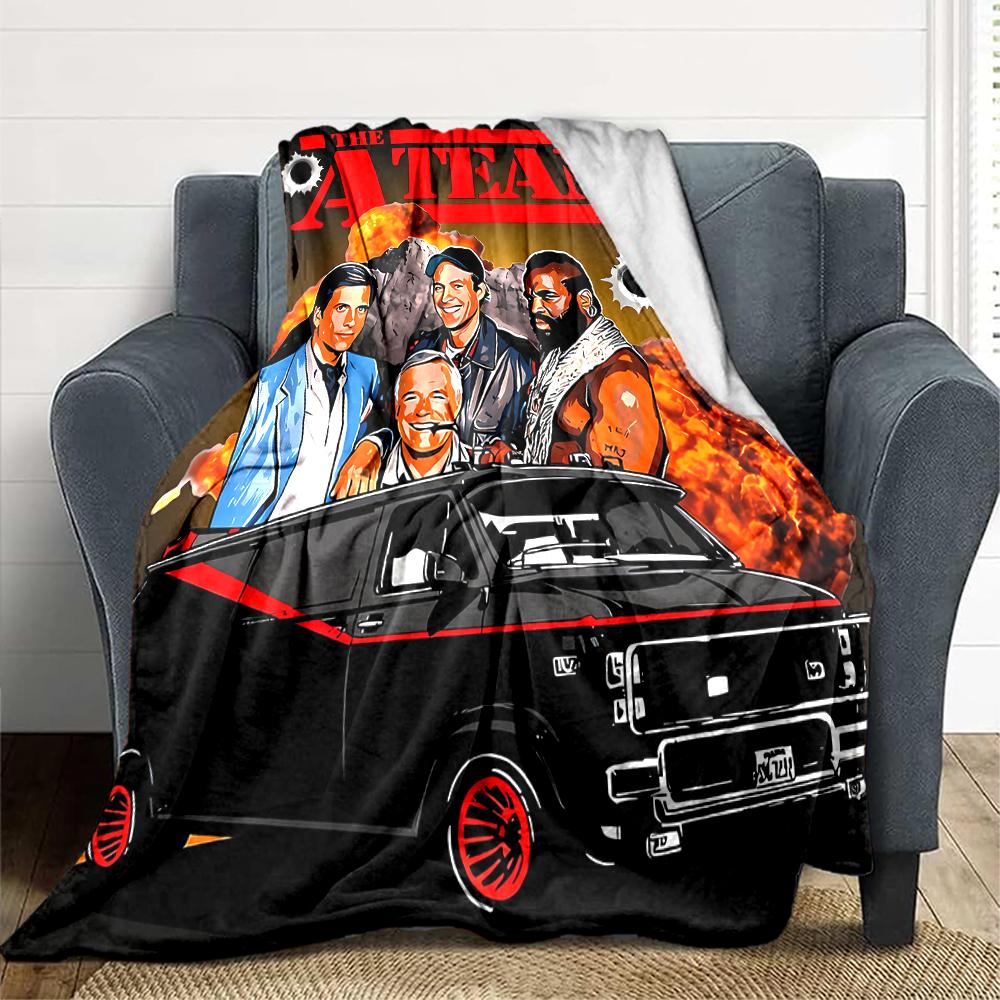 1Pc Ateam Van Adventure Blanket Soft And Comfortable Casual Warm Camping Travel Christmas Halloween Xmas Gift M92428