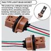 2PCS Car 7443 Brake Light Bulb Holder, Bulbs Wiring Harness Sockets, Turn Signal Lights Socket Pigtail Harness Connector, for 7443/T20 Bulb Mounting