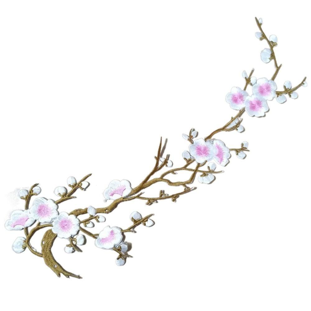 Flower Shaped Plum Blossom Applique Embroideried Self-adhesive Cloth Patches Iron on DIY Clothes Sticker Sewing