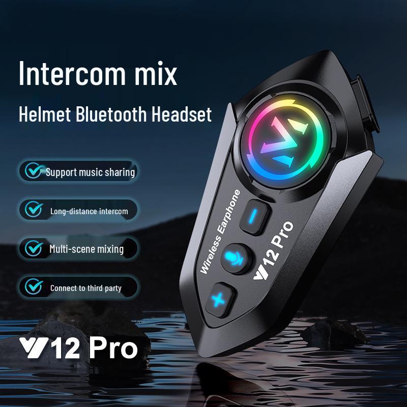 Y12Pro Умная водонепроницаемая Bluetooth-гарнитура для мотоциклетного шлема с шумоподавлением