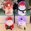 Cute Christmas Snow Globe Desktop Decor Creative Luminescence Snowman Statue Glass Crystal Ball Boys Girls Christmas Gift