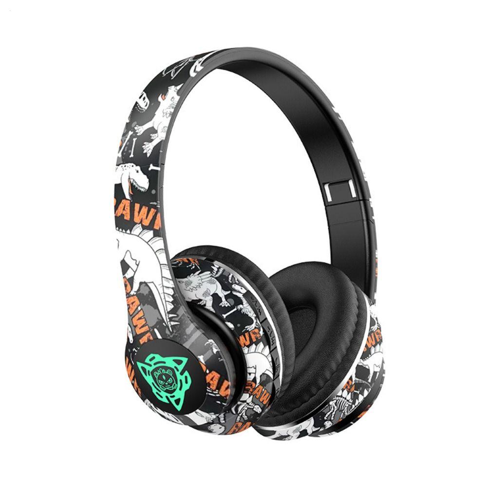 Новые Bluetooth-наушники с граффити, Hi-Fi звук, басы, складные, беспроводные, со встроенным микрофоном, наушники