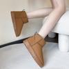 Модные зимние ботинки женские короткие утолщенные хлопковые туфли нескользящие зимние новые туфли студенческие женские туфли 2024 черные ботинки