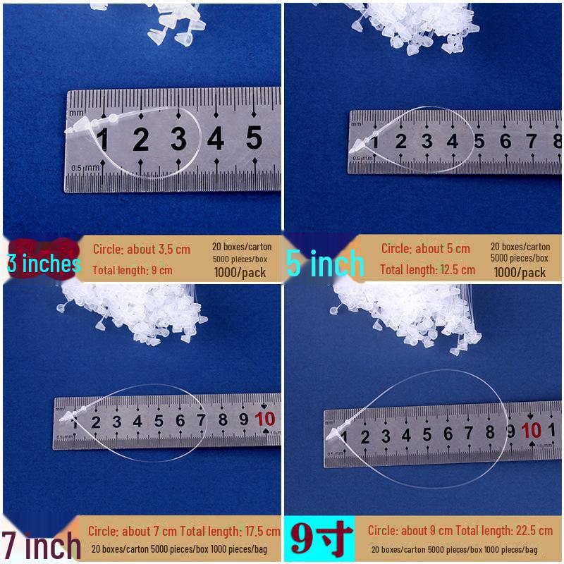Прозрачный пластиковый шнурок с пряжкой для бирок на одежду