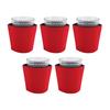 5PCS Reusable Coffee Cup Sleeve Loop Fastener Neoprene Insulated Cup Sleeve for Iced and Hot Drinks Beverages Red