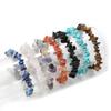 Natural Crystal Gemstone Irregular Energy Stone Bracelet Beads Chips Jewelry Amethys Aquamarine Rose Quartz Bracelets for Women