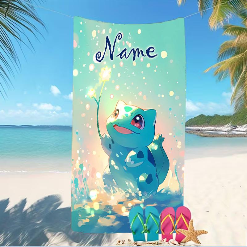 Customizable personalized beach towels Pokémon themed designs.Suitable for the beach, yoga, sports;ideal as beach accessories