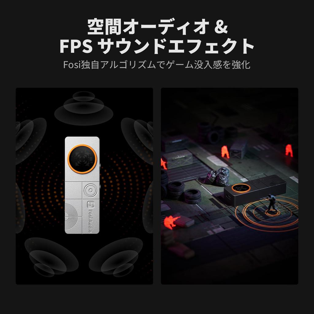 Fosi Audio DS3 ЦАП-усилитель Dongle Портативный усилитель для наушников для пространственного звука ES9039Q2M для HiFi-усилителя USB-C Игровой, поддержка 7.1, XMOS,