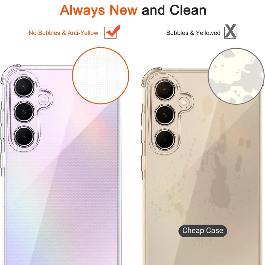 Чехол для Samsung Galaxy A55 5G A 55, прозрачный чехол для телефона с усиленными углами, бампером, тонкий противоударный гибкий чехол из ТПУ, прозрачный