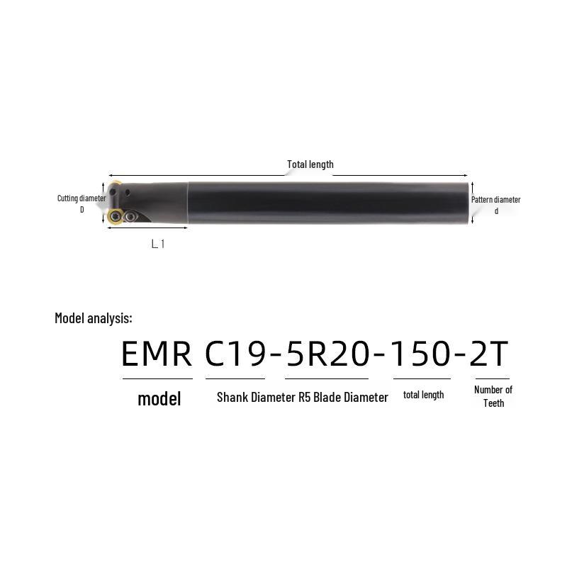 Держатель фрезы с радиусной торцевой фрезой с ЧПУ EMR C24-25R5-150 C20 C32 RPMW1003