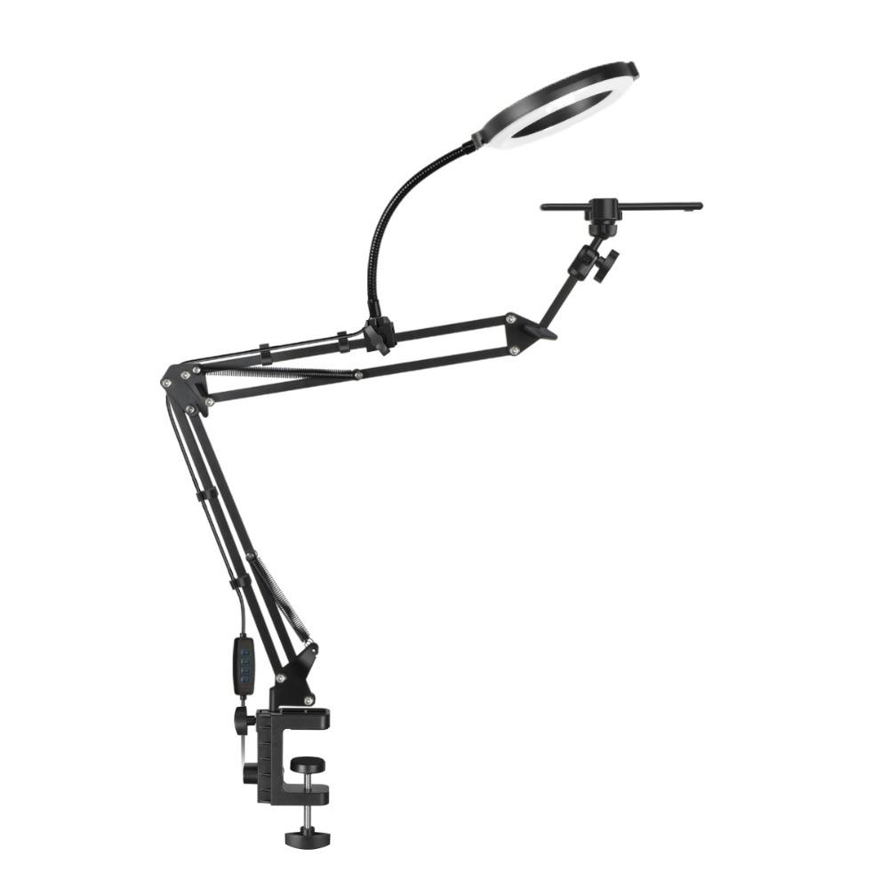 With Fill Light Mobile Phone Holder Adjustable Height Clamp Type Phone Holder Live Learning