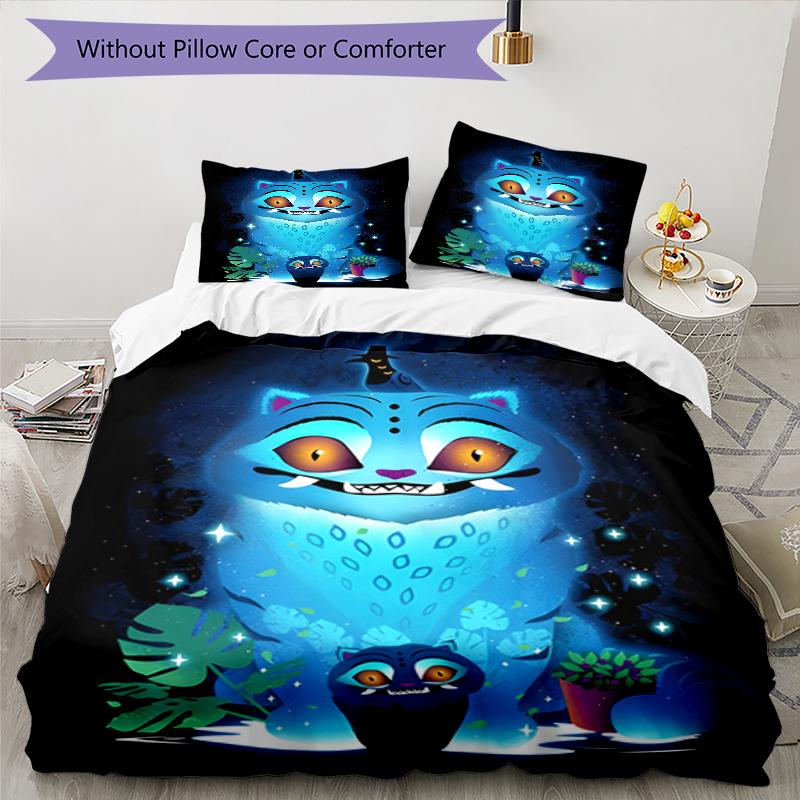 3pcs Kpop Demon Hunters Derpy pattern bedding set duvet cover set includes duvet cover &pillowcases, perfect all season bedroom decoration & gift