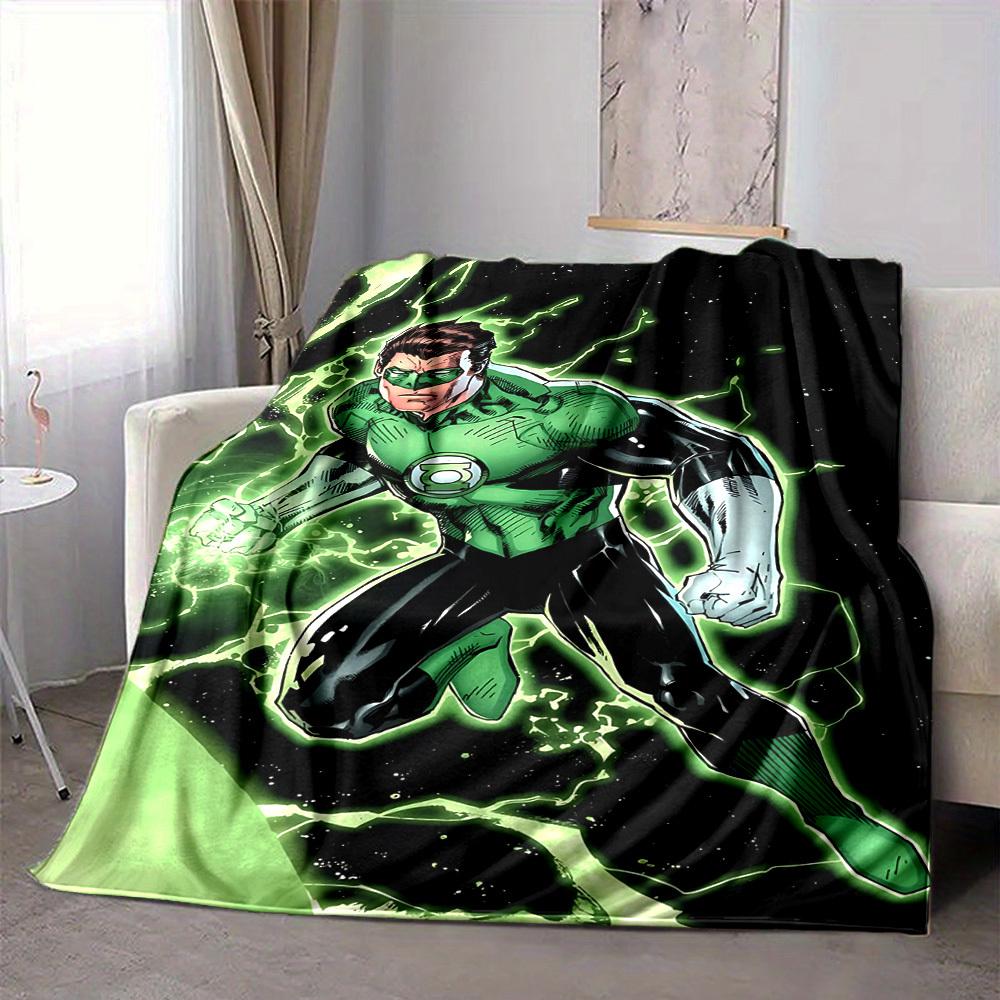 1 шт. Кольцо Зеленого Фонаря Фланелевое Пледовое Одеяло Мягкое, Теплое и Уютное для Дивана, Кровати, Офиса и Путешествий Универсальный Подарок на Любой Сезон, Рождественский подарок