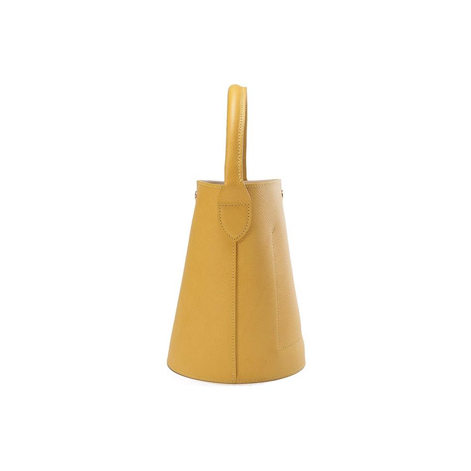 Longchamp Épure 17 Press Stud Closure Embossed Calfskin Bucket Handbag Small Women handbags Yellow 10161HYZ452