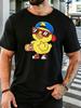 Cool Skateboarding Duck Cartoon Graphic Unisexs Cotton Crew Neck Short Sleeve Tee Loose Casual Summer Daily Street Male Comfort Top