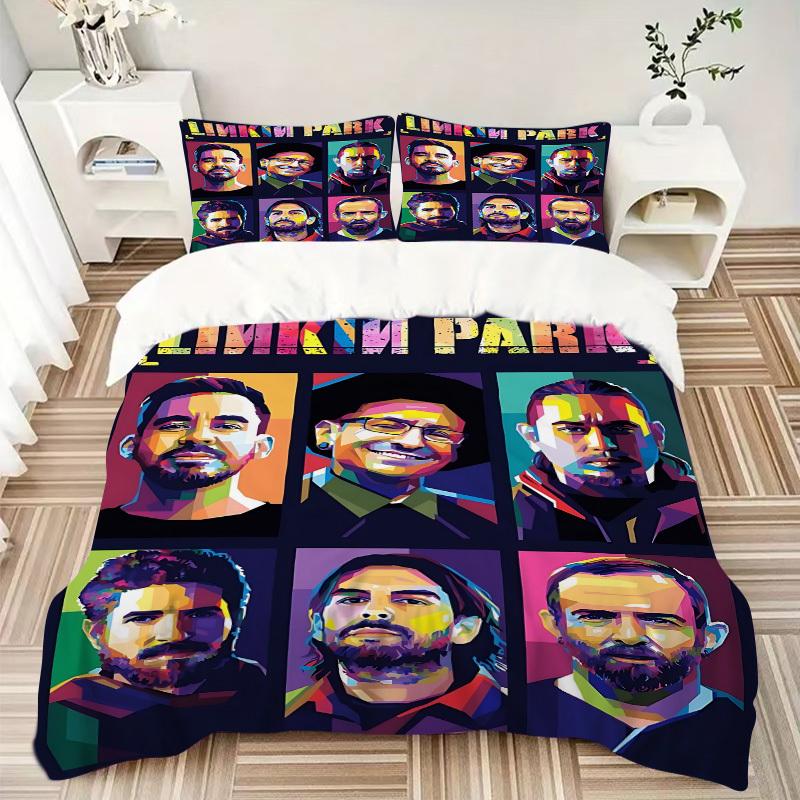 3pcs Linkin Park Band Duvet Cover Set, Includes 1 Duvet Cover and 1/2 Pillowcases (No Insert) yy251104238