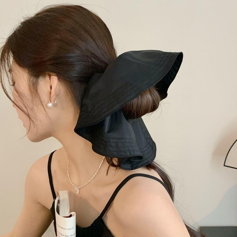 Oversized Solid Color Scrunchies Korean Satin Large Elastic Hairbands Hair Rings Rubber Band For Women Ponytail Hair Accessories