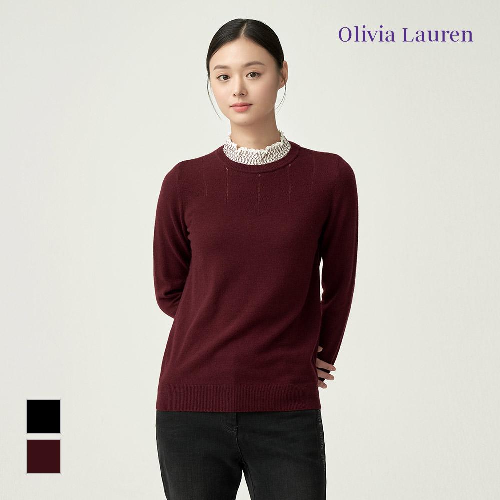 OLIVIALAUREN Smocking Embroidery Neck Pullover_Vocblxwa111
