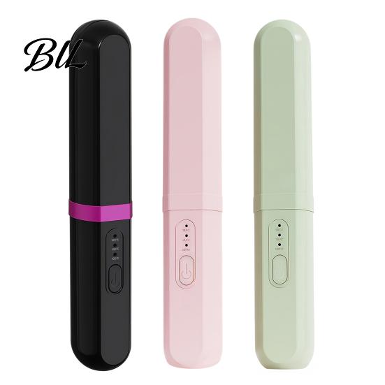 Frizz Control Hair Brush 2-in-1 Portable Straightener Brush, Curling Straightening Comb with 3 Temperature Settings, USB Rechargeable Electric