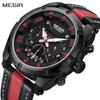 Chronograph Sport Watch Men Quartz Wristwatches Clock Fashion Leather Army Military Watches Hour Time Relogio Masculino