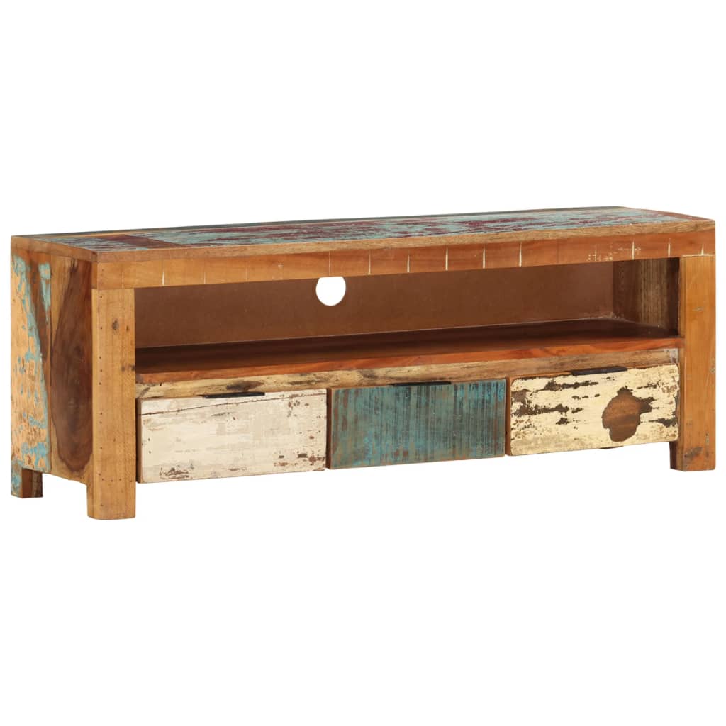 Vidaxl Szafka Pod Telewizor, 110X30X40 Cm, Lite Drewno Z Odzysku