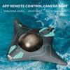Mini WIFI Remote Control Boat App Controlled Six Links Real-time Transmission Underwater Camera Ship Photo Video Visual Remote Control LED Light Model