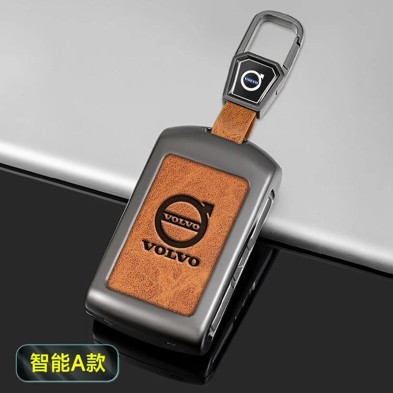 AABBG1 Zinc Alloy Car Key Case Cover Shell Holder Fob For Volvo S60 S90 XC40 XC60 XC90 V90 Polestar 1 Polestar 2 Keychain Car Accessory