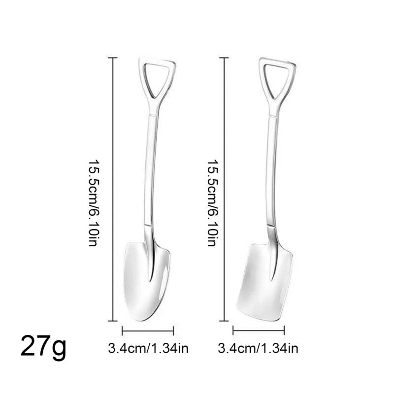 Лопата из нержавеющей стали, Серебряная ложка с плоской головкой, лопатка из нержавеющей стали, десертная ложка, квадратная лопатка