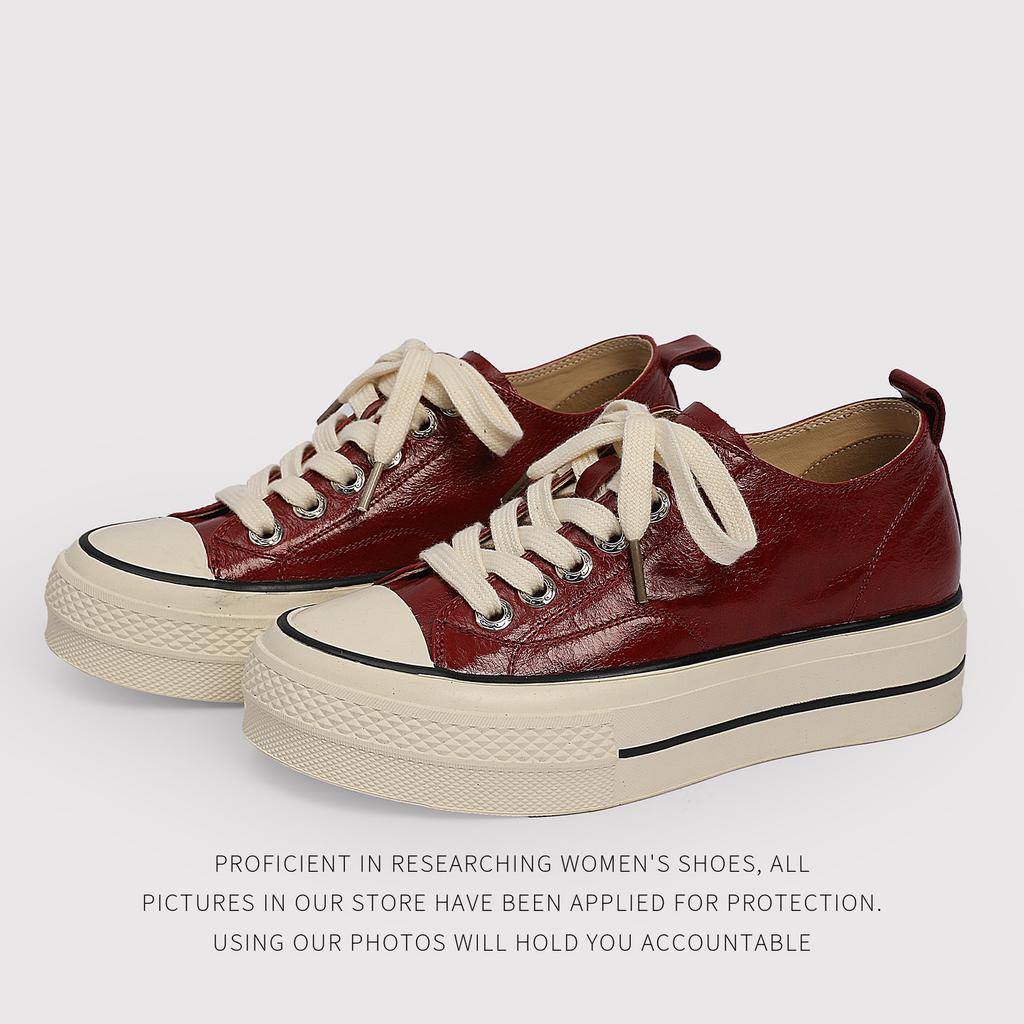 5 Cm Cowhide Sheepskin Insole Retro Thick Sole Versatile Comfortable Casual Shoes Board Shoes