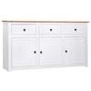 VidaXL White Buffet 135x40x80 Cm Solid Pine Panama Range 282705