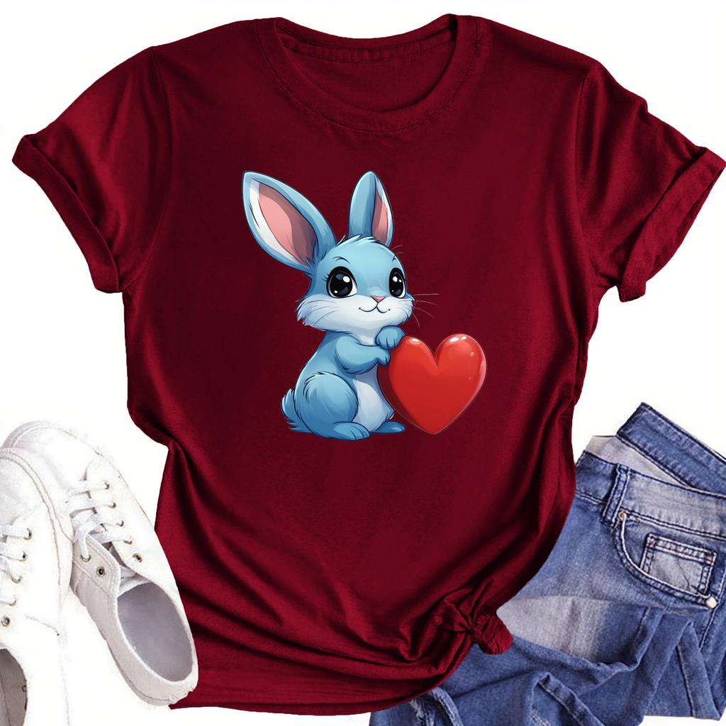 Женская повседневная футболка с круглым вырезом и короткими рукавами с принтом