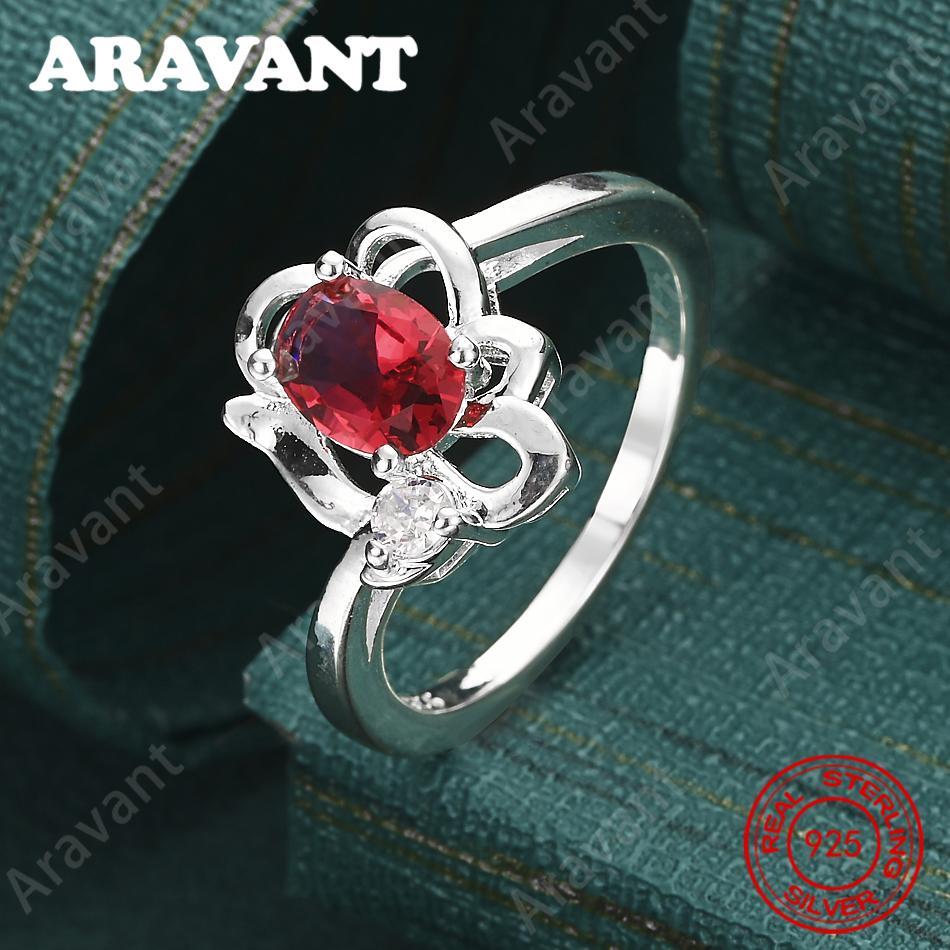 CopperOval Red Zircon Ring (7-10#) - Women'S Commuter Accessory, Christmas Gift Jewelry