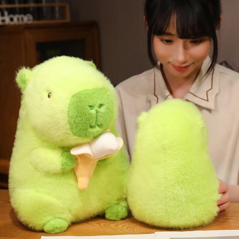 Новая игрушка капибара в виде банана, плюшевая игрушка, зеленая капибара-банан, кукла капибара, подушка-капибара