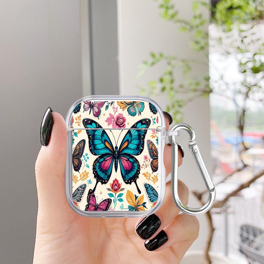 Case For Airpods 4 Pro3 2 1 Pro2 3 Pro Clear Earphone Cases Cover Colorful Butterfly