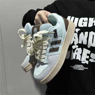 Весна универсальные новые нишевые оригинальные платформа лазурно-голубые туфли-хлеб студенческие легкие повседневные скейтбордические туфли женские